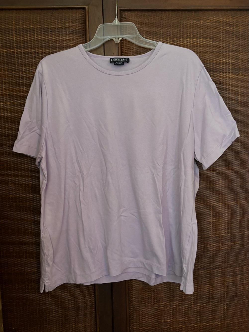 Lands' End Women’s XL Short-Sleeve Crew Tee in Light Lavender
